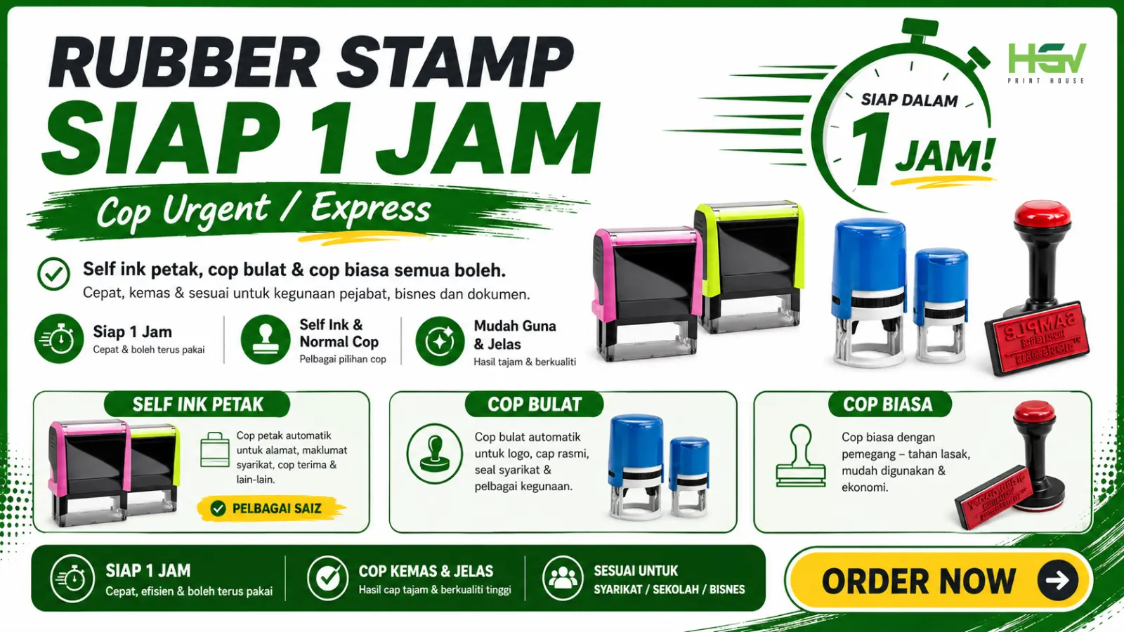 Rubber Stamp Siap Dalam 1-2 Jam